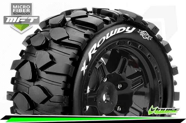 Louise RC MFT X-ROWDY X-Maxx Serie Mounted Sport Black wheels Hex 24mm L-T3351B