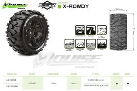 Louise RC MFT X-ROWDY X-Maxx Serie Mounted Sport Black wheels Hex 24mm L-T3351B