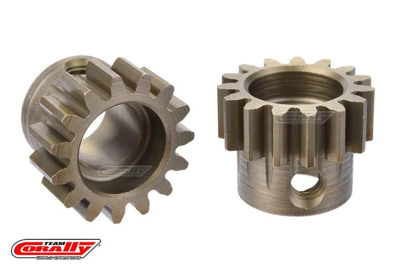 Team Corally M1.0 Pinion Short Wide Teeth Hardened Steel 15 Teeth Shaft Dia. 8mm / C-73815