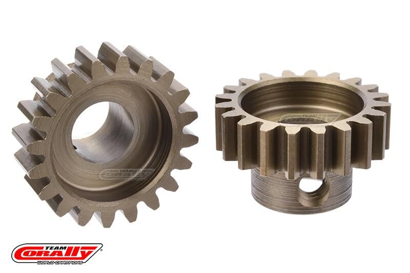 Team Corally M1.0 Pinion Short Wide Teeth Hardened Steel 20 Teeth Shaft Dia. 8mm / C-73820