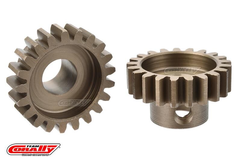 Team Corally M1.0 Pinion Short Wide Teeth Hardened Steel 21 Teeth Shaft Dia. 8mm / C-73821