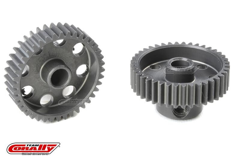 Team Corally 64 DP Motorritzel Hard Eloxiert AL7075 40 Zähne Welle 3.17mm / C-70340