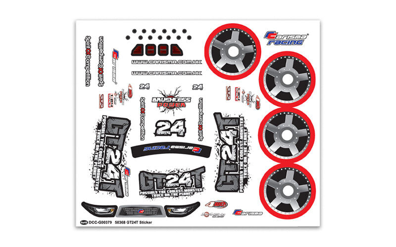 Carisma RC GT24T DECAL SHEET / CA-15716