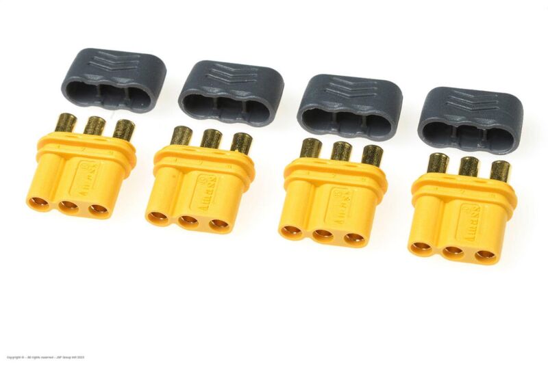 Revtec Connector MR-30 3-Polig mit Kappe Goldkontakten Stecker 4 St