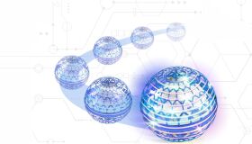 AMEWI / Magischer Hover Fly Ball 96mm mit Gyro blau / 25322