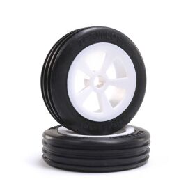 LOSI Ersatzteil Rib Front Tire, Mounted, White (2): Mini...