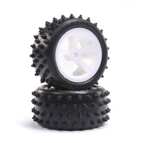 LOSI Ersatzteil 4 Row Rear Tires, Mounted, White (2):...