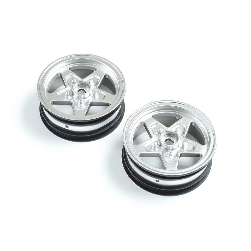 LOSI Ersatzteil Front Wheel, Satin Chrome (2): 22S Drag / LOS43047