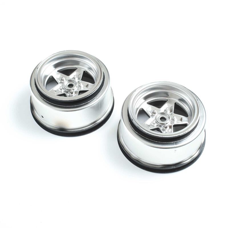 LOSI Ersatzteil Rear Wheel, Satin Chrome (2): 22S Drag / LOS43048