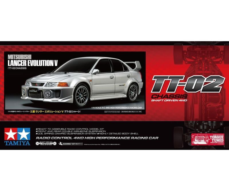 TAMIYA 1:10 RC Mitsubishi Lancer Evo V (TT-02) / 300058713