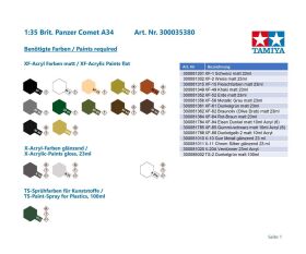TAMIYA 1:35 Brit. Panzer Comet A34 / 300035380