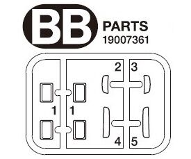 TAMIYA BB-Teile Glasteile Seitenbeg. S770 56368 / 319007361