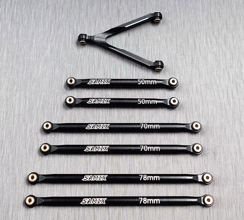 SAMIX SCX24 153.7mm alum. link kit set 7pcs / SAMscx24-6026hls