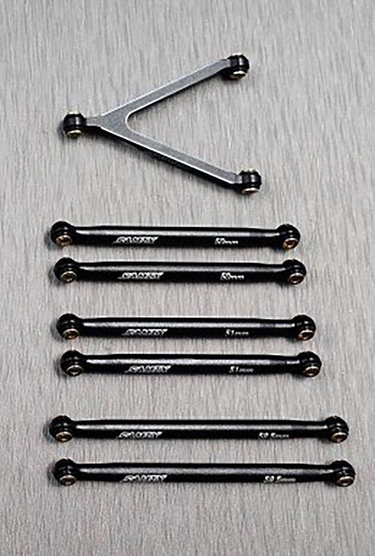 SAMIX SCX24 133.7mm alum. link kit set 7pcs / SAMscx24-6026ms