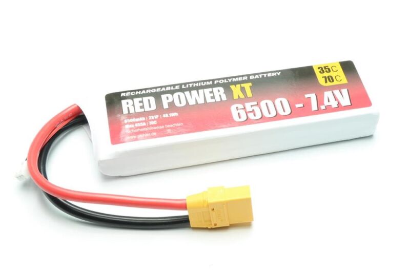 RED POWER LiPo Akku XT 6500 - 7,4V / 15442