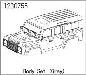 ABSIMA Hartplastik-Karosserie-Set (Grau) - CR3.4 LANDI /...