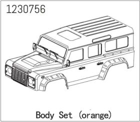 ABSIMA Hartplastik-Karosserie-Set (Orange) - CR3.4 LANDI...