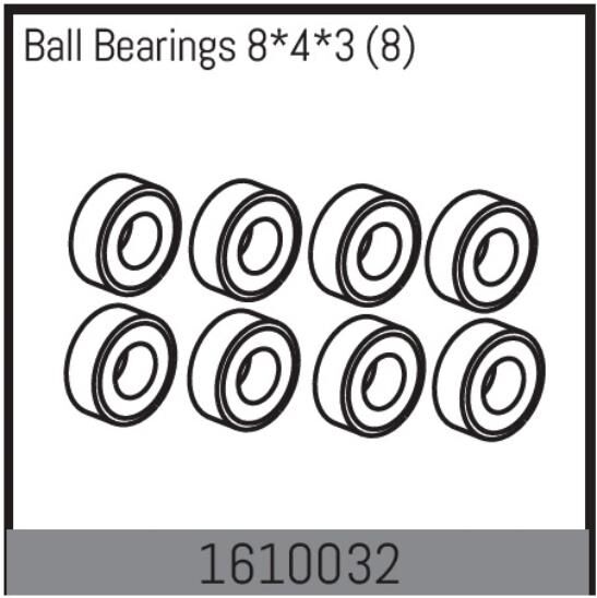 ABSIMA Ersatzteil Ball Bearings 8*4*3 (8 Pcs.) / 1610032
