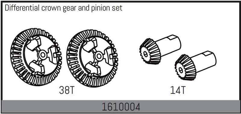 ABSIMA Ersatzteil Differential crown gear and pinion set / 1610004