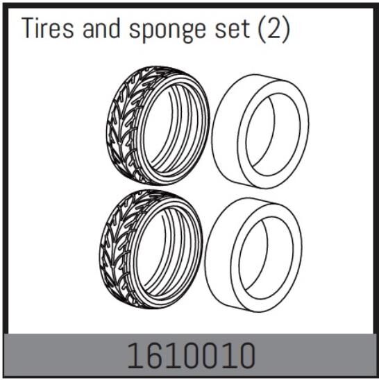 ABSIMA Ersatzteil Tires and sponge set (2 Pcs.) / 1610010