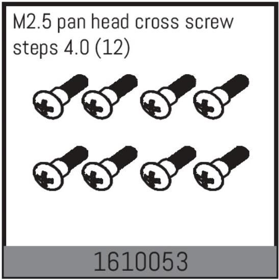 ABSIMA Ersatzteil M2.5 pan head cross screw steps 4.0 (12 Pcs.) / 1610053