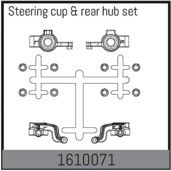 ABSIMA Ersatzteil Steering cup & rear hub set / 1610071