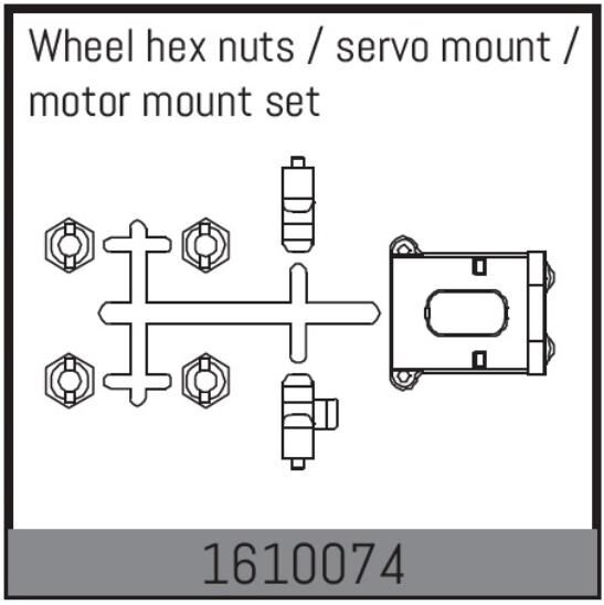 ABSIMA Ersatzteil Wheel hex nuts / servo mount / motor mount set / 1610074
