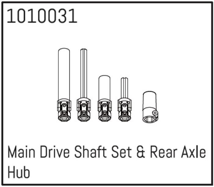 ABSIMA Main Drive Shaft Set & Rear Axle Hub Micro Crawler 1:18 / 1010031