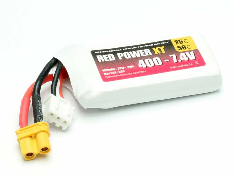 Pichler LiPo Akku RED POWER XT 400 - 7,4V / 15401