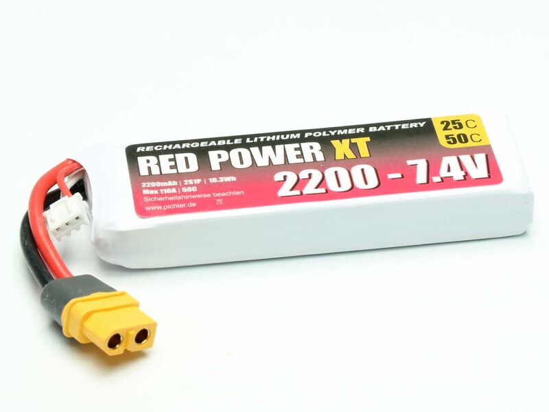 RED POWER LiPo Akku XT 2200 - 7,4V / 15418