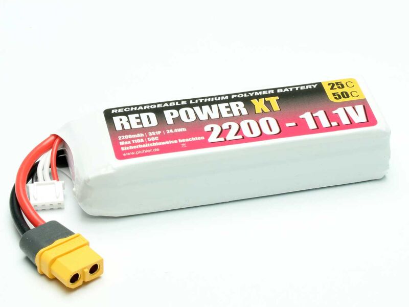 Pichler LiPo Akku RED POWER XT 2200 - 11,1V / 15419