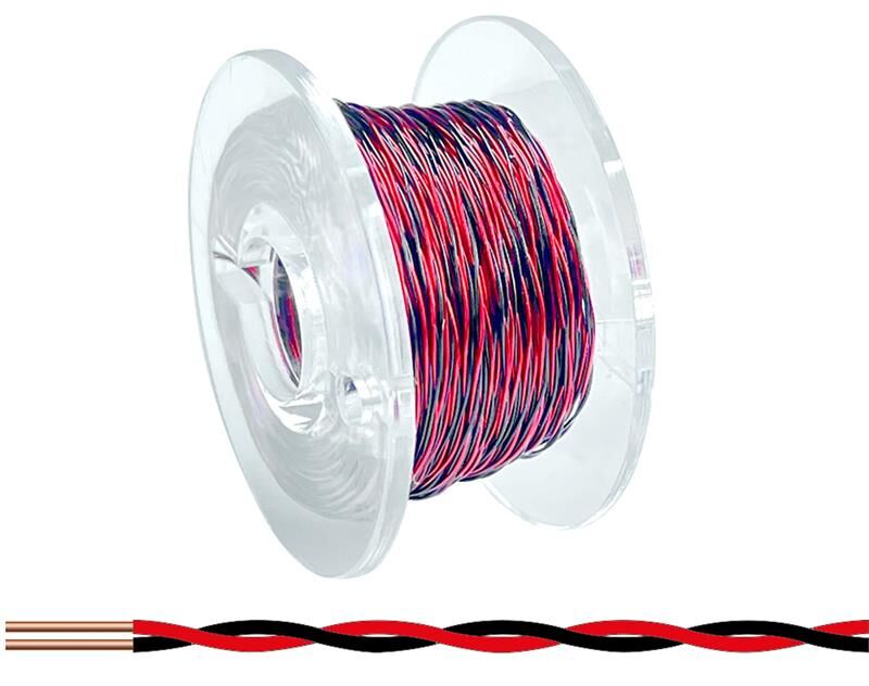 Donau Elektronik Kupfer Lackdraht Ø 0,15 mm 10m rot/schwarz verdrillt / LD152-01
