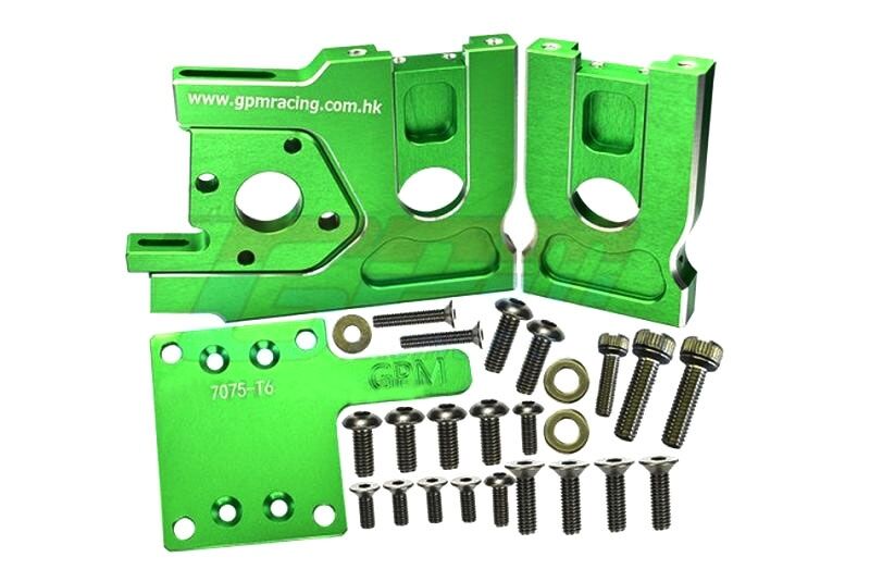 GPM TRAXXAS Sledge grün ALUMINUM 7075-T6 QUICK RELEASE MOTOR BASE-30PC SET / SLE038AG