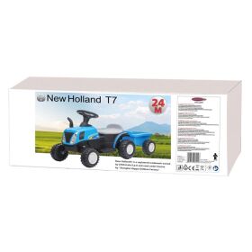 JAMARA Ride-on Traktor New Holland mit Anhänger blau 6V / 460482