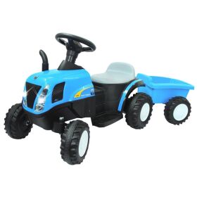 JAMARA Ride-on Traktor New Holland mit Anhänger blau 6V / 460482