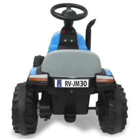 JAMARA Ride-on Traktor New Holland mit Anhänger blau 6V / 460482