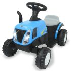 JAMARA Ride-on Traktor New Holland mit Anhänger blau 6V / 460482
