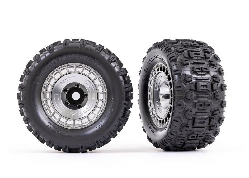 TRAXXAS Sledgehammer-Reifen 3.8 auf Felge mit Abdeckung satin schwarz / TRX9572X