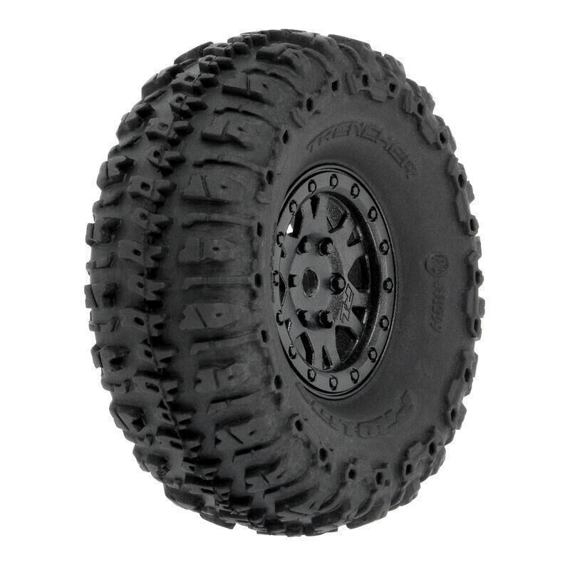 Pro-Line 1/24 Trencher Fr/Rr 1.0" Tires Mounted 7mm Black Impulse (4) SCX24 / PRO1020910