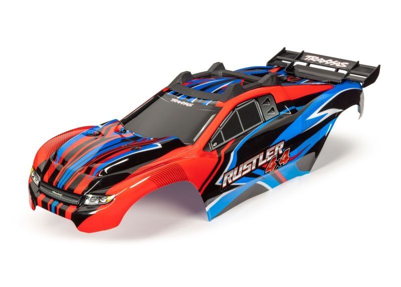 TRAXXAS Karo Rustler 4X4 rot/blau, kpl. lackiert / TRX6734R