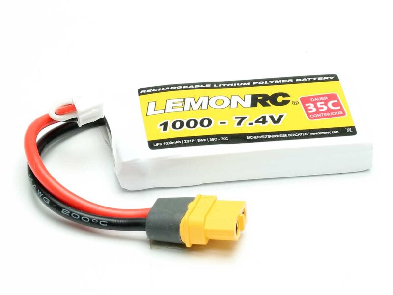 LEMONRC LiPo Akku 1000 - 7.4V (35C) / 15708