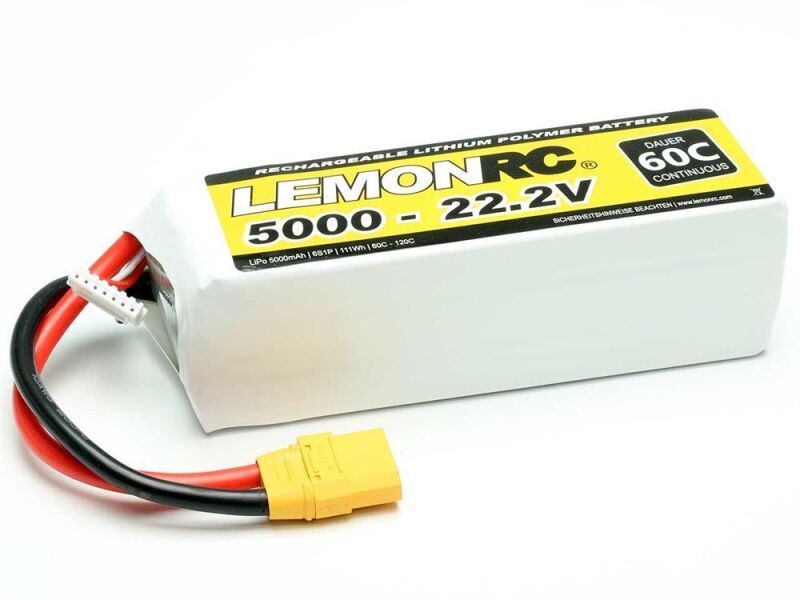 LEMONRC LiPo Akku 5000 - 22.2V (60C) XT90 / 15765