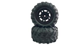 AMEWI / 6034 Räder vormontiert, schwarze Felgen, 2...