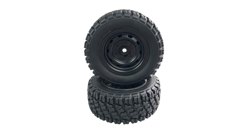 AMEWI / 6035 Räder vormontiert, schwarze Felgen, 2 Stück / 014-6035