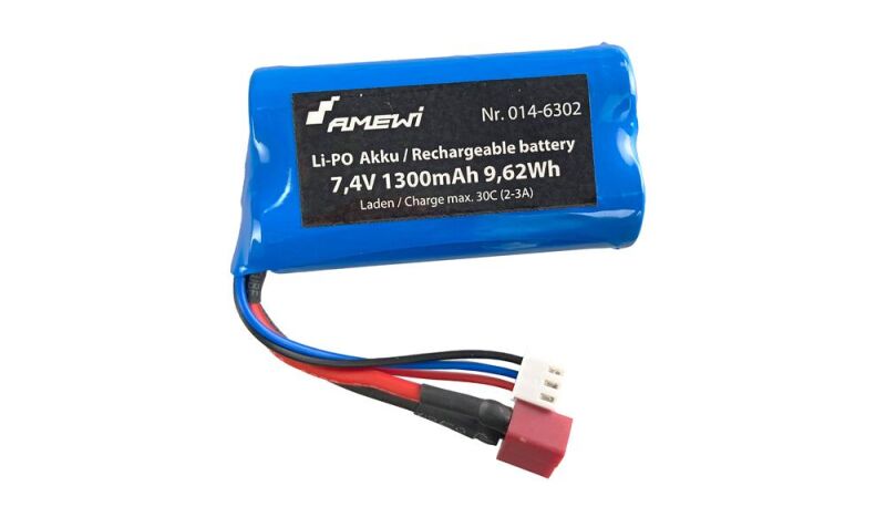 AMEWI / 6051 Li-Ion Akku 7.4V 1300mAh / 014-6051