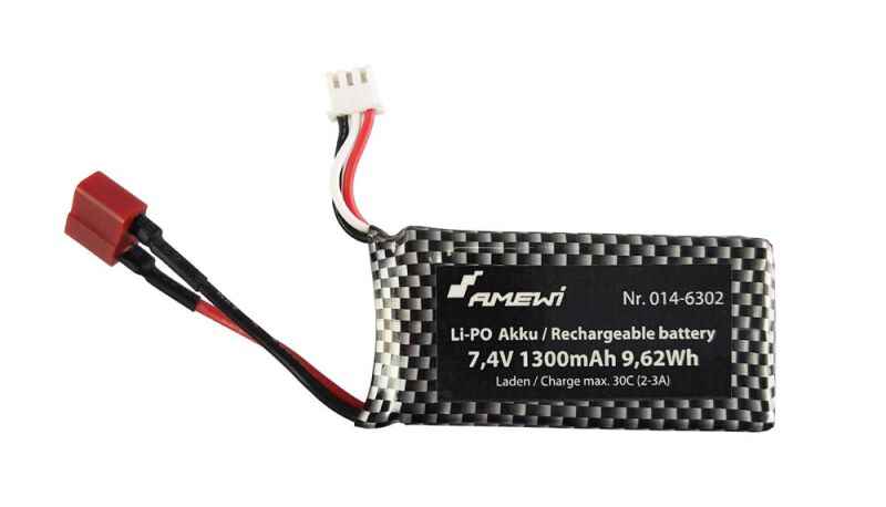 AMEWI / 6302 Li-Po Akku 7,4V 1300mAh / 014-6302