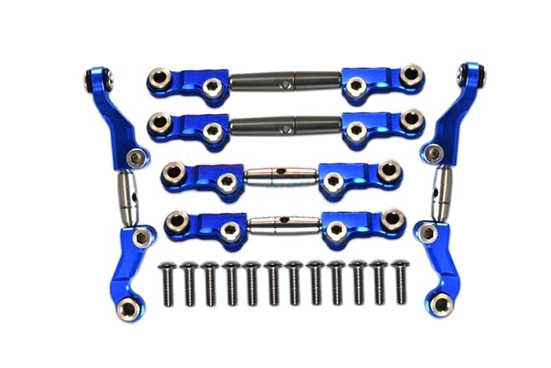 GPM Team Losi Mini-T 2.0 blau ALUMINUM+STAINLESS STEEL ADJUSTABLE TIE RODS - 18PC SET / GPMLM160SB