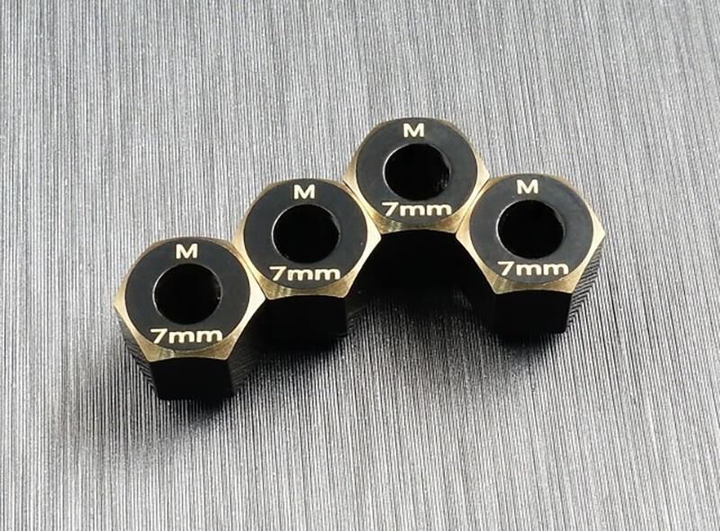 SAMIX Traxxas TRX-4M Sechskant Radmitnehmer Messing 7mm (4) / SAMtrx4m-4063-7