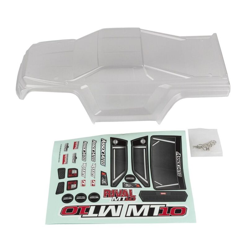 Team Associated RIVAL MT10 Body V2, clear / AE25829