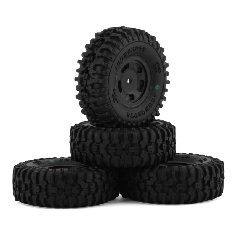 JConcepts Tusk - green compound - pre-mounted, black #3431B Glide 5 wheel (Fits - SCX24) / JCO4023-32911